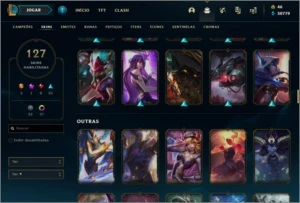 ContaLOL 129 skins, all champions, honra 4, plat 3 - League of Legends