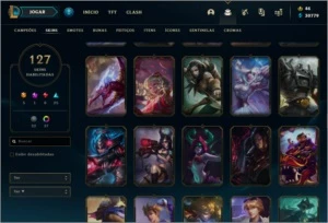 ContaLOL 129 skins, all champions, honra 4, plat 3 - League of Legends