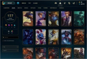 ContaLOL 129 skins, all champions, honra 4, plat 3 - League of Legends