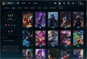 ContaLOL 129 skins, all champions, honra 4, plat 3 - League of Legends