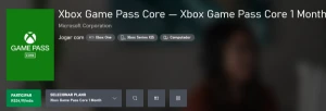 Vendo Código Xbox game pass core - Assinaturas e Premium