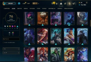 Platina 4 com 120 Champs e 76 Skins +3 Miticas - League of Legends LOL