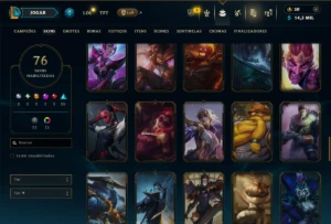 Platina 4 com 120 Champs e 76 Skins +3 Miticas - League of Legends LOL