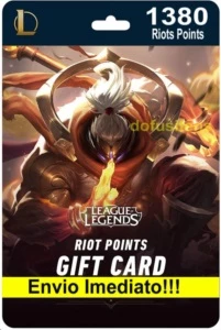 GIFD CARD LEAGUE OF LEGENDS 1380 RIOT POINTS LOL