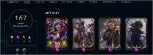 VENDO CONTA LOL 167 SKINS E 98 CAMPEÕES - League of Legends