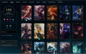 Conta Platina III 195 skins - League of Legends LOL