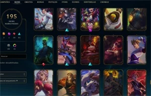 Conta Platina III 195 skins - League of Legends LOL