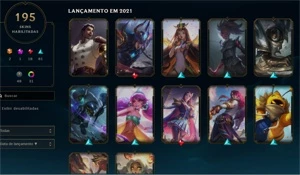 Conta Platina III 195 skins - League of Legends LOL