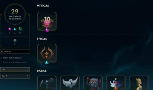 Conta com 441 skins e 99 cromas - League of Legends LOL