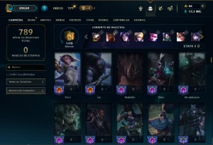 Esmeralda 3 com TODOS os champs e 164 Skins + 8 Vitoriosas - League of Legends LOL