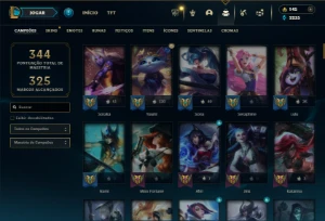 Esmeralda 4 com 120 Champs e 142 Skins + 5 Prestigios - League of Legends LOL