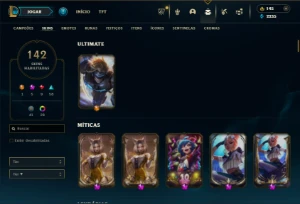 Esmeralda 4 com 120 Champs e 142 Skins + 5 Prestigios - League of Legends LOL
