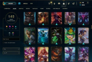 Esmeralda 4 com 120 Champs e 142 Skins + 5 Prestigios - League of Legends LOL