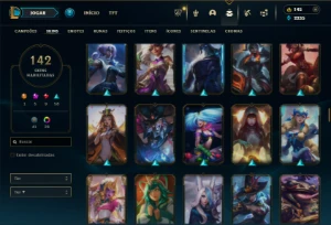 Esmeralda 4 com 120 Champs e 142 Skins + 5 Prestigios - League of Legends LOL