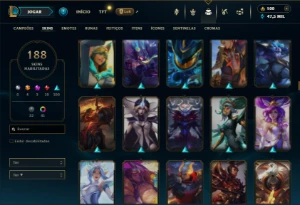 Bronze 3 com TODOS os champs e 188 Skins + 2 Prestigios - League of Legends LOL