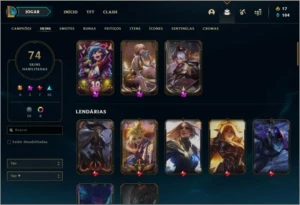 💎  CONTA DIAMANTE 4 + 75 SKINS 💎 - League of Legends LOL