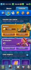 Conta Clash Royale nível 37 com 7 evoluções