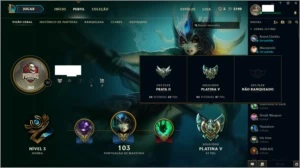 CONTA PLATINA V 47PDL 5.1K DE IP 20 CHAMPS 5 SKINS BARATA - League of Legends LOL