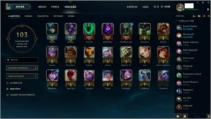 CONTA PLATINA V 47PDL 5.1K DE IP 20 CHAMPS 5 SKINS BARATA - League of Legends LOL