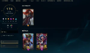 Conta LoL esmeralda 3, full champs, 174 skins conta MAIN (CO