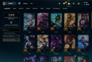 Conta Unranked com 32 Champs e 32 Skins - League of Legends LOL