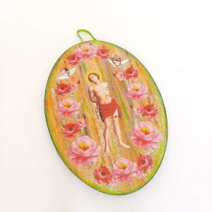 Quadro Oval São Sebastiao G - Artesanato e Personalizados