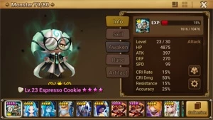 Reroll Summoners War lvl10 com Expresso Cookie de Luz