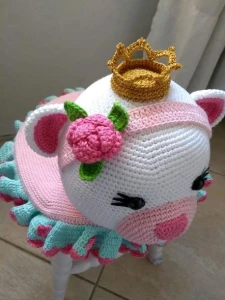Capa para banquinho em croche - Artesanato e Personalizados