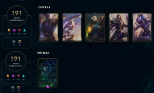 Conta league of legends lvl 400+ +100 skins LOL