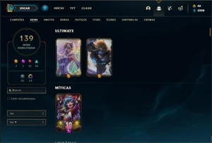 Conta bronze 2 com 150 champs e 139 skins (Nivel 446) - League of Legends LOL
