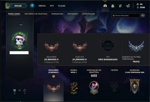 Conta bronze 2 com 150 champs e 139 skins (Nivel 446) - League of Legends LOL