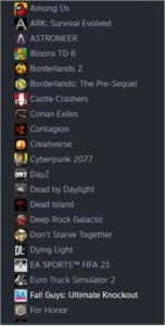 STEAM COM MUITOS JOGOS