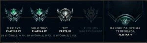 conta platina 4 (solo/flex) - League of Legends LOL