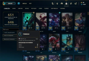 Platina 1 com TODOS os champs e 221 Skins + 600k de Lee - League of Legends LOL