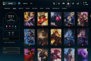 Platina 1 com TODOS os champs e 221 Skins + 600k de Lee - League of Legends LOL