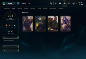Platina 1 com TODOS os champs e 221 Skins + 600k de Lee - League of Legends LOL