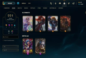 Platina 1 com TODOS os champs e 221 Skins + 600k de Lee - League of Legends LOL