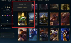 Conta LOL Full Acesso - 121 Champs e 119 Skins - Rammus Rei - League of Legends