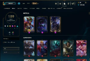 Prata 2 com TODOS os Champs e 189 Skins ( ADC / MID / JG ) - League of Legends LOL