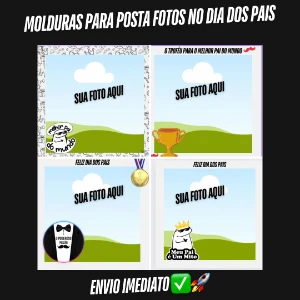 Dia dos pais - pack 10 molduras editáveis no Canva - Serviços Digitais