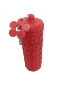 Chaveiro Porta-Protetor Labial Floral com Tampa - Artesanato e Personalizados