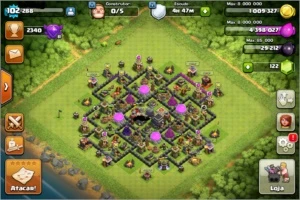 Clash of Clans - Centro de Vila 9 - 5 Construtores
