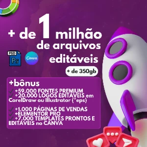 Pack +1 Milhão Arquivos | Redes Sociais | Photoshop | Canva