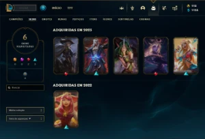 Unranked com 31 Champs e 6 Skins - League of Legends LOL