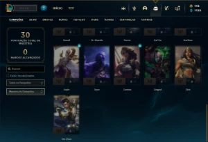 Unranked com 31 Champs e 6 Skins - League of Legends LOL