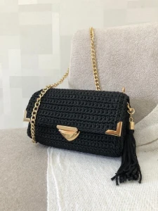 Bolsa Transversal Side Bag com Corrente - Artesanato e Personalizados