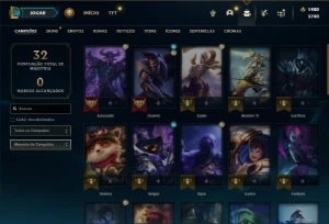 Diamante 4 com 40 Champs e 3 Skins + 1480 RP - League of Legends LOL