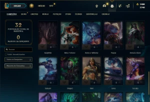 Diamante 4 com 40 Champs e 3 Skins + 1480 RP - League of Legends LOL