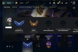Diamante 4 com 40 Champs e 3 Skins + 1480 RP - League of Legends LOL