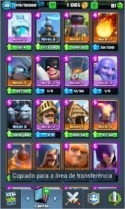 CLASH ROYALE LVL 10 ARENA 10 VÁRIAS LENDARIAS
